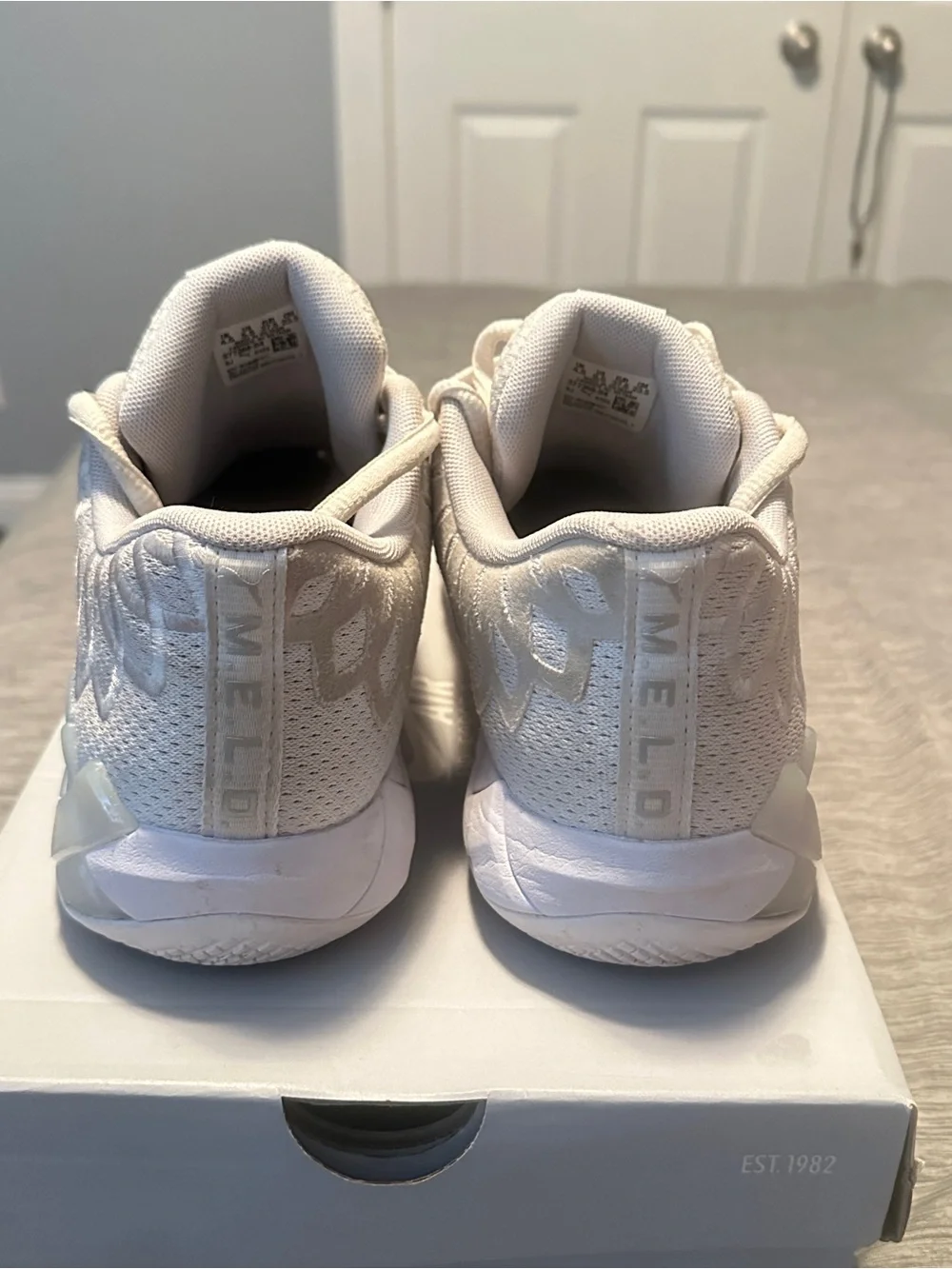 Puma Kids Cream/White Lace-Up Sneakers